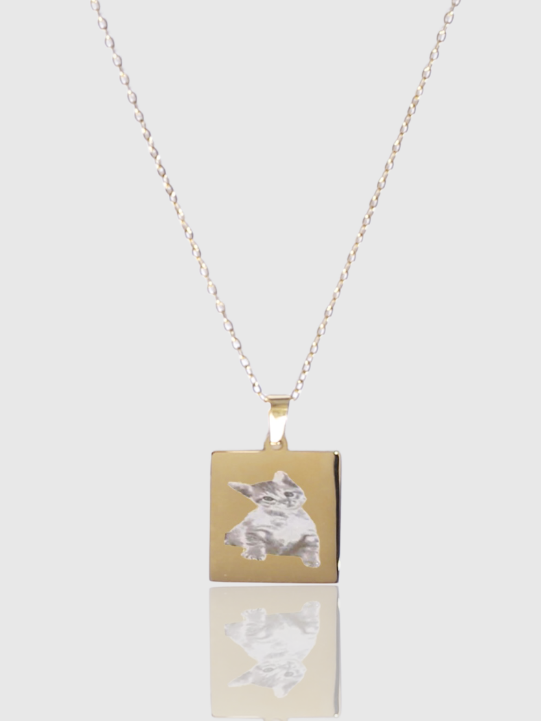 Collana Medaglia Quadrata (Personalizzata Con Foto)