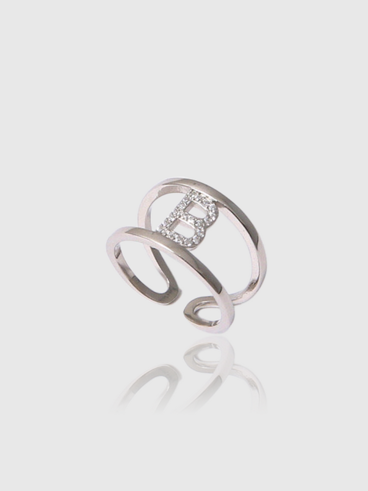 925 SILVER INITIAL RING