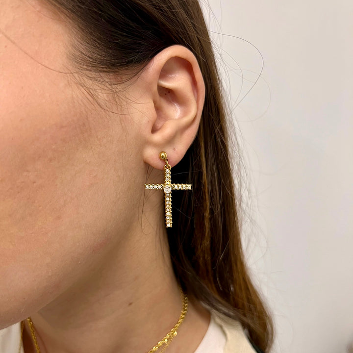 Big Cross Earrings