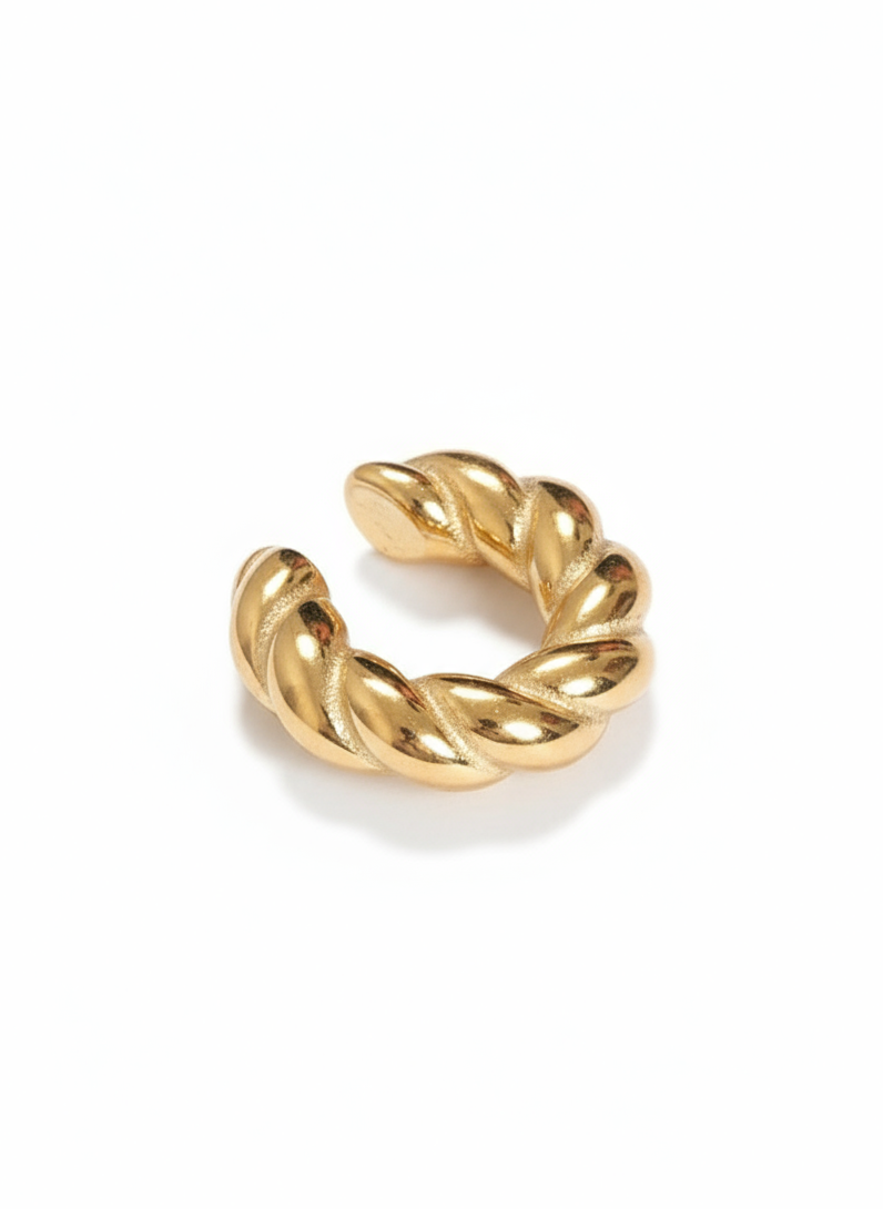 Earcuff Lydia di GLAMORIZE STUDIO, design elegante in metallo argentato con dettagli decorativi visibili.