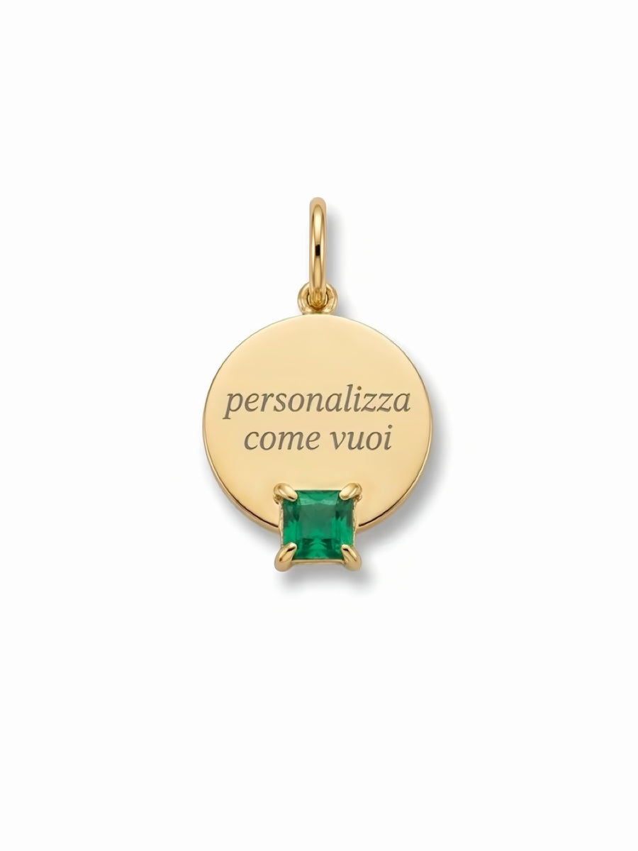 Ciondolo ricordo GLAMORIZE in metallo con design elegante su sfondo neutro