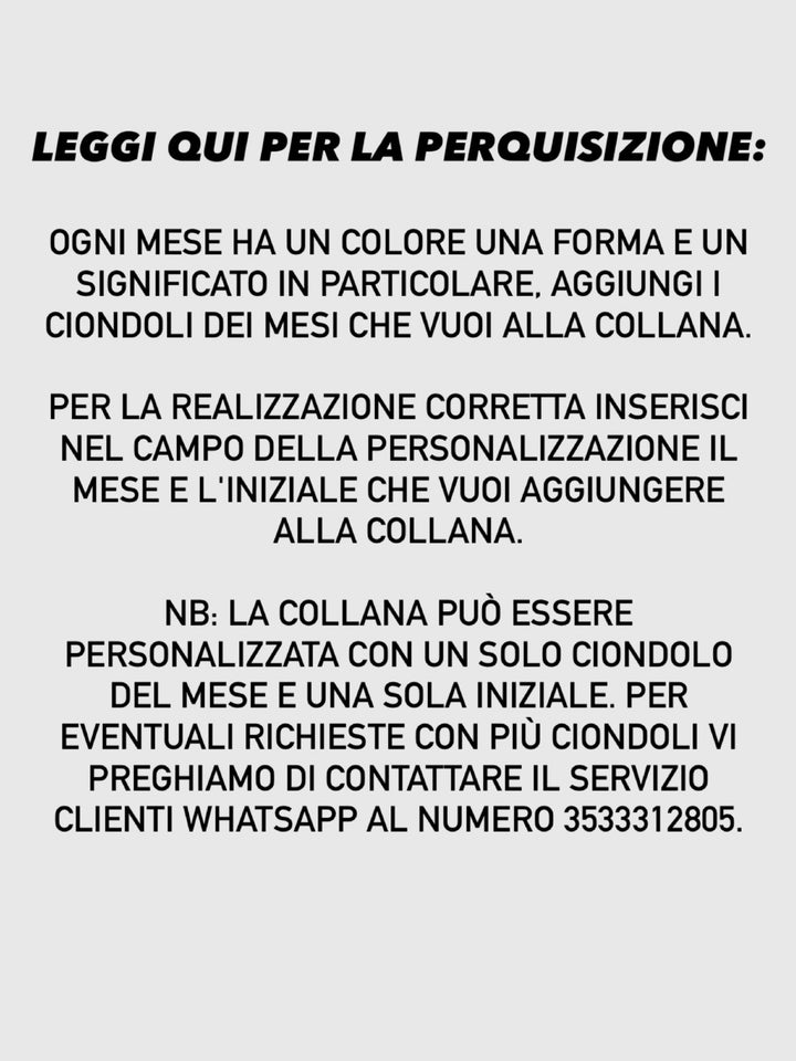 Collana Mese Di Nascita E Lettera (Personalizzata)
