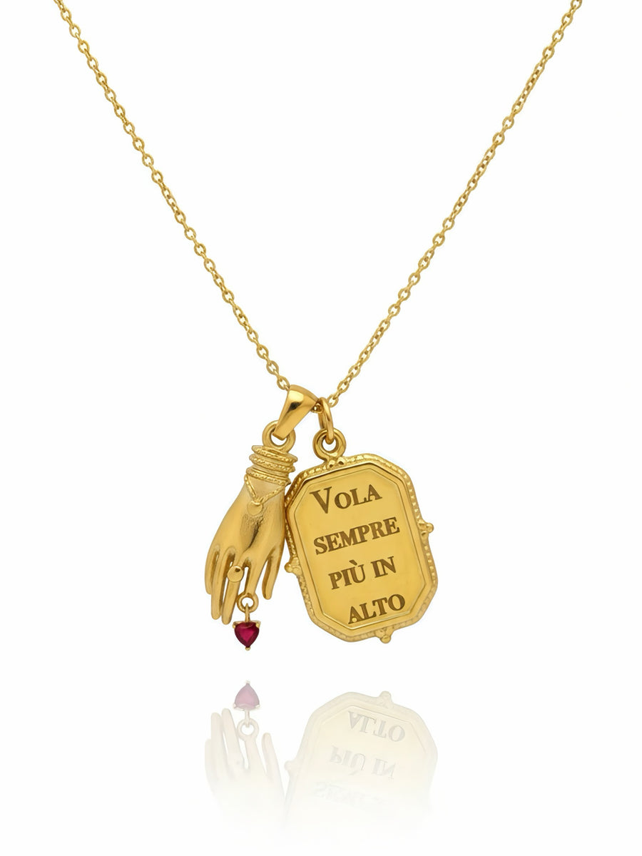 Collana Aisha personalizzata in argento con pendente decorativo, braccialetto abbinato, gioielli eleganti di GLAMORIZE STUDIO