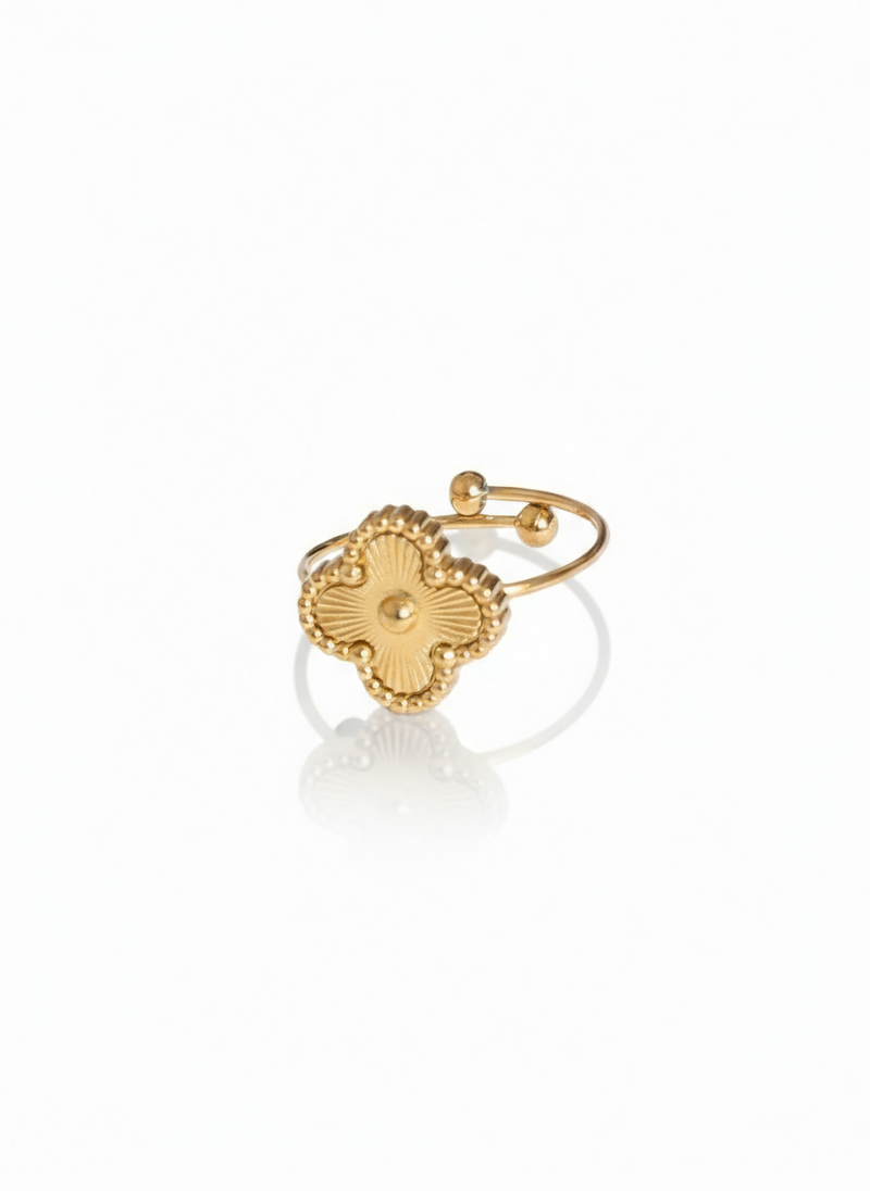 Anello Sara di GLAMORIZE STUDIO in metallo con dettagli eleganti e design raffinato, visibile in primo piano.
