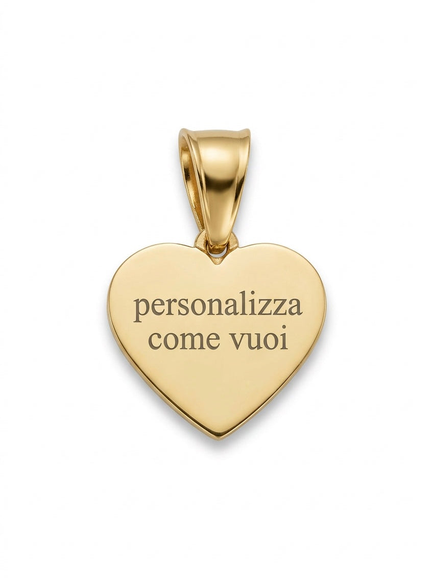 Ciondolo cuoricino personalizzato GLAMORIZE in metallo lucido a forma di cuore