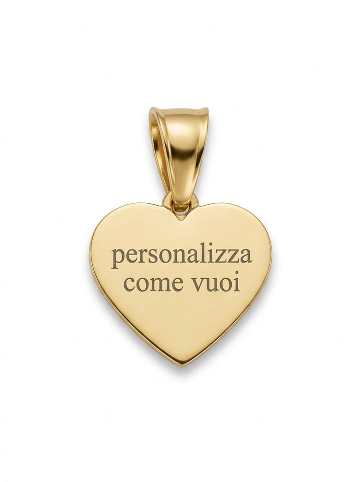 Ciondolo cuoricino personalizzato GLAMORIZE in metallo lucido a forma di cuore