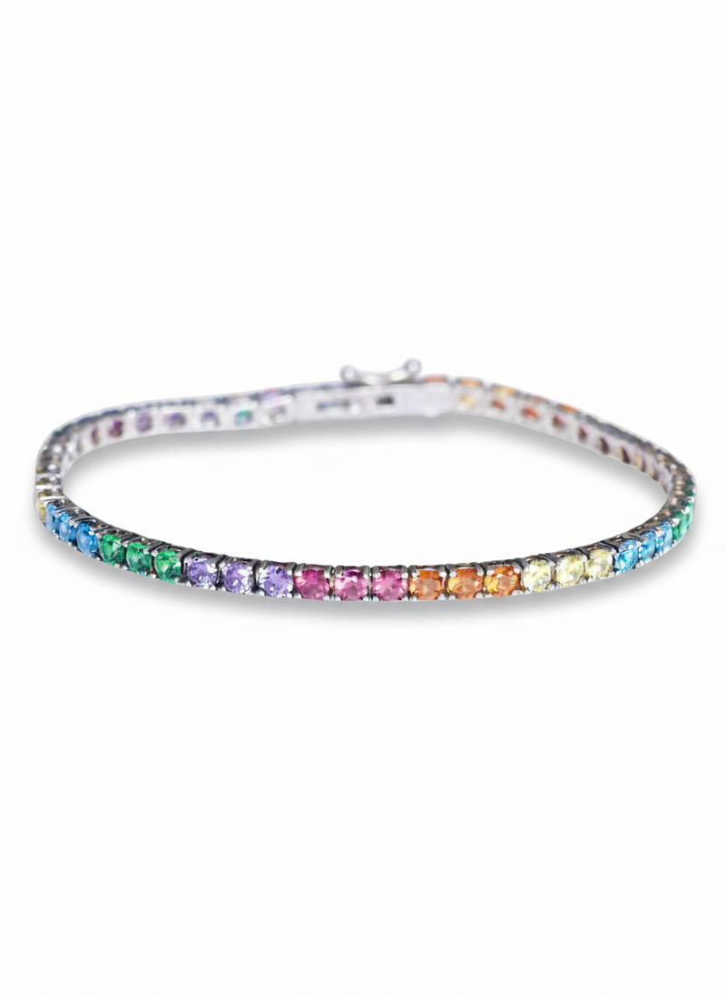 Bracciale Tennis da 5mm in argento 925 di GLAMORIZE STUDIO, con maglie lucide e riflettenti, stile elegante e raffinato.