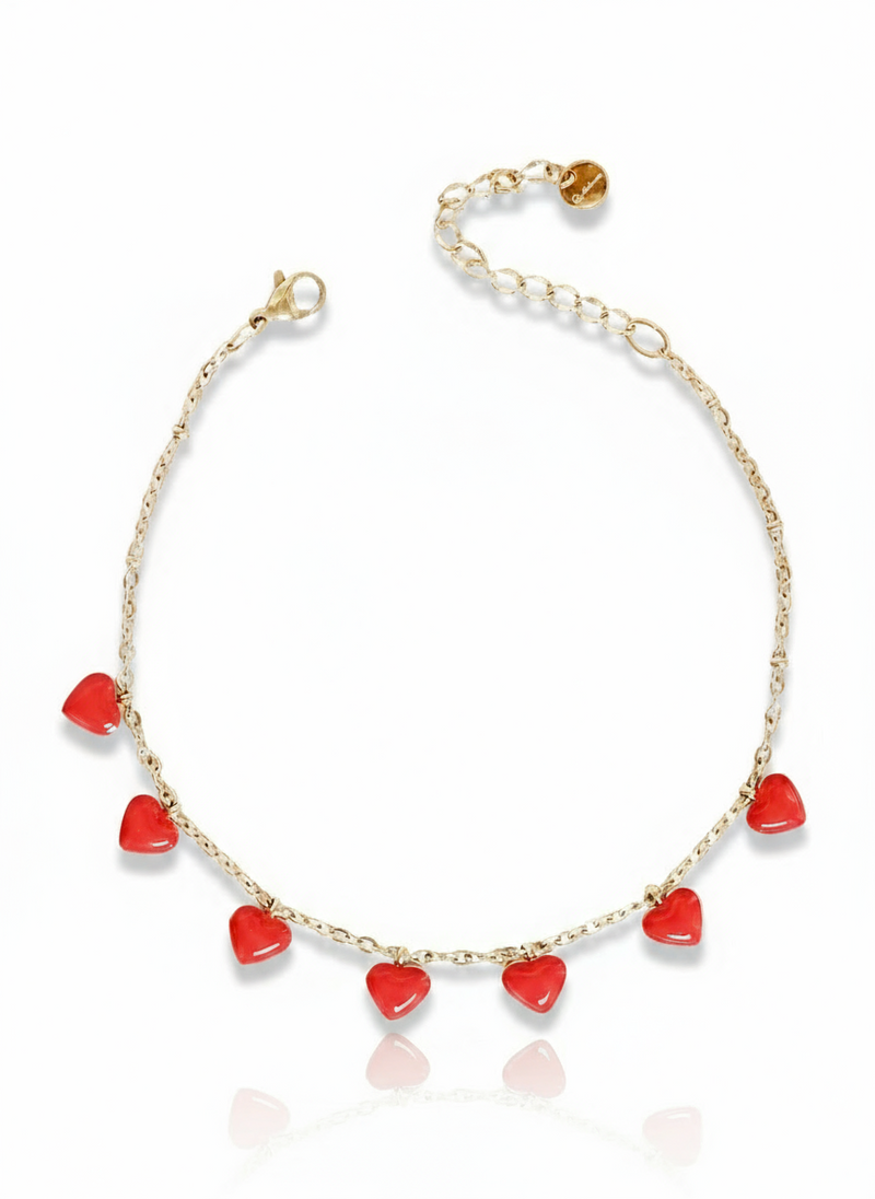 Cavigliera Passion di GLAMORIZE STUDIO, elegante accessorio in metallo con dettagli decorativi, vista frontale.