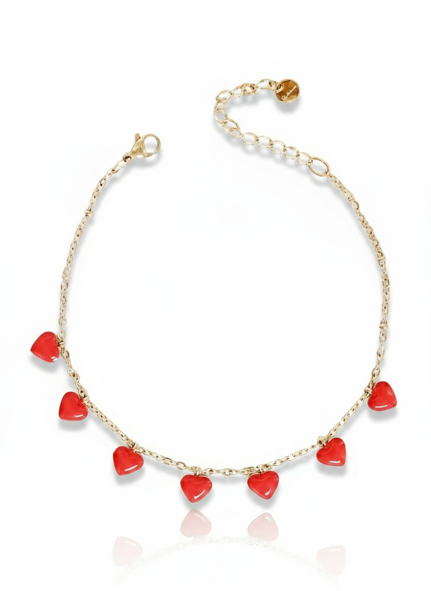 Cavigliera Passion di GLAMORIZE STUDIO, elegante accessorio in metallo con dettagli decorativi, vista frontale.