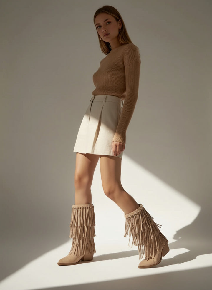 Stivali Camperos Con Frange