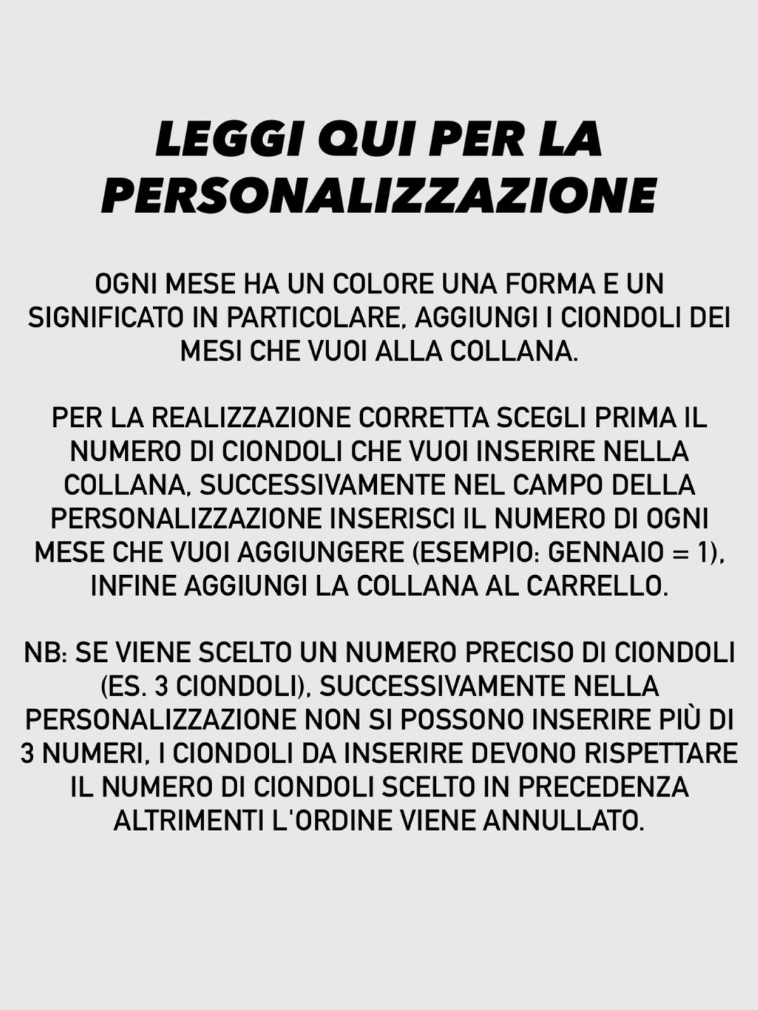Collana Personalizzata Mesi Di Nascita
