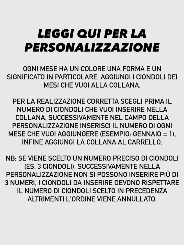 Collana Personalizzata Mesi Di Nascita