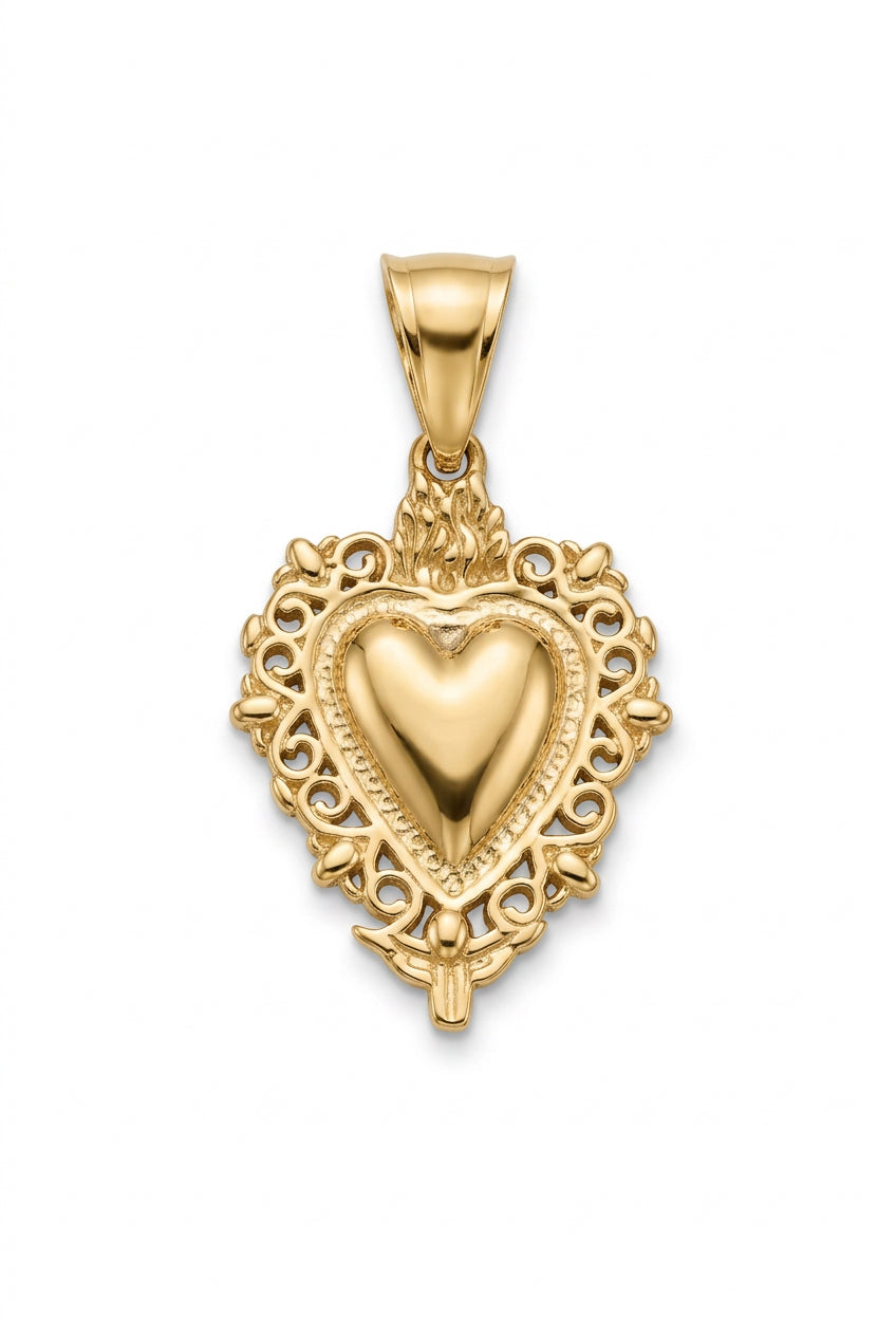 Ciondolo Cuore Sacro GLAMORIZE in metallo, pendente decorativo a forma di cuore sacro