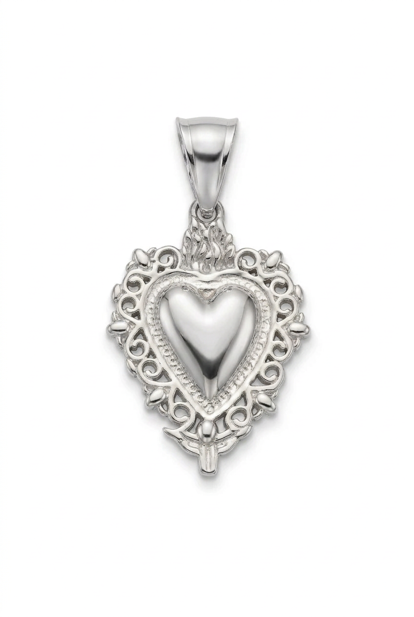 Ciondolo Cuore Sacro GLAMORIZE, pendente a forma di cuore con dettagli decorativi visibili