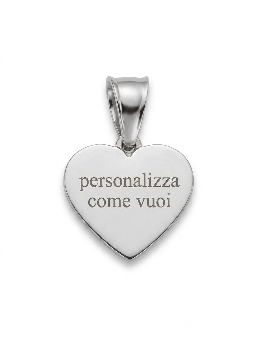Ciondolo cuoricino personalizzato GLAMORIZE in metallo, design romantico e compatto