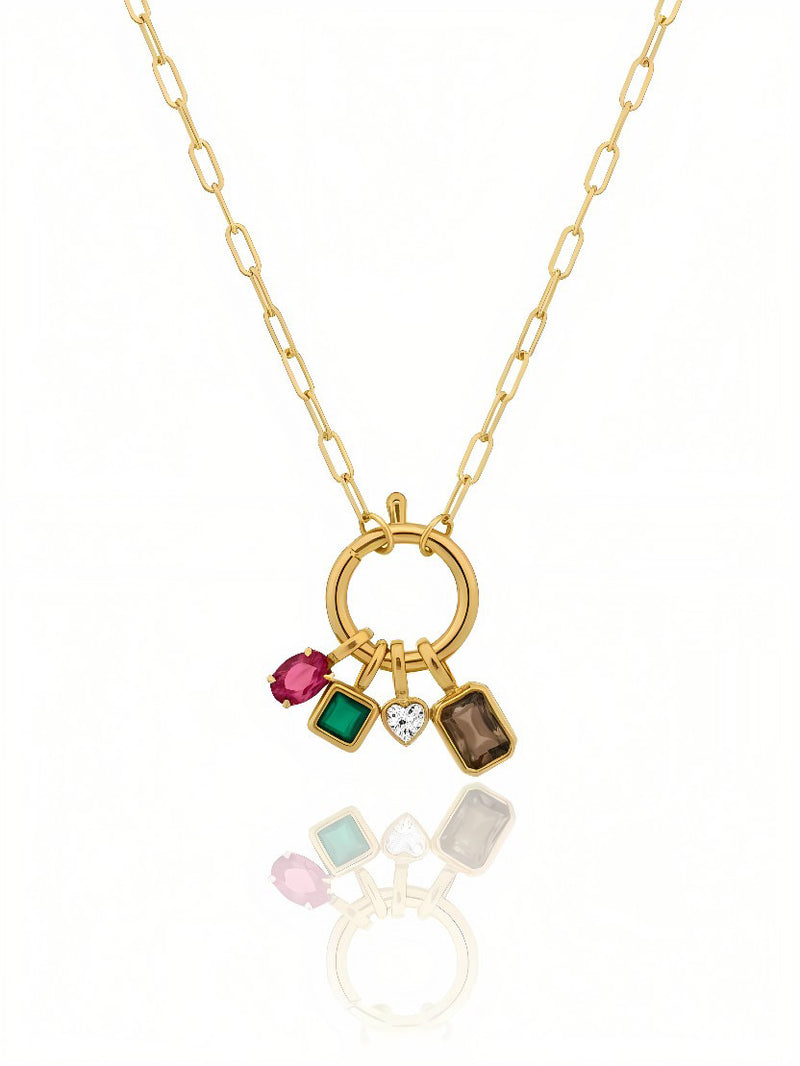 Collana con ciondoli dei mesi di nascita di Glamourize Studio, gioiello elegante in metallo con incisioni dei mesi.