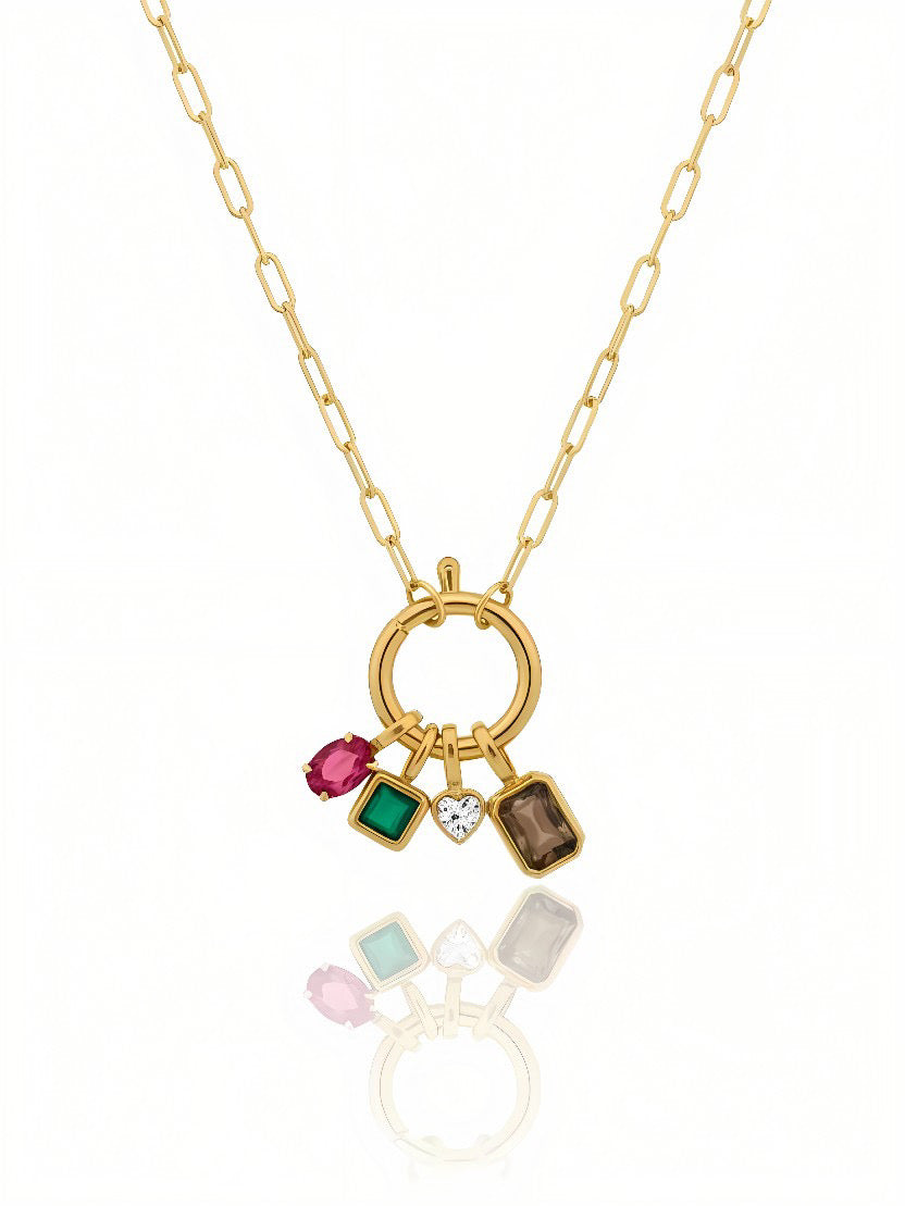 Collana con ciondoli dei mesi di nascita di Glamourize Studio, gioiello elegante in metallo con incisioni dei mesi.