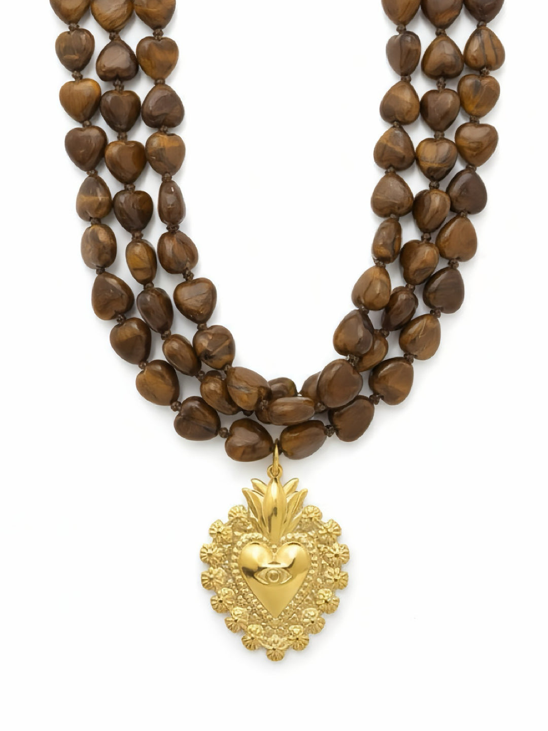 Collana Sacro Cuore in argento con pendente decorativo, gioiello elegante di GLAMORIZE STUDIO.