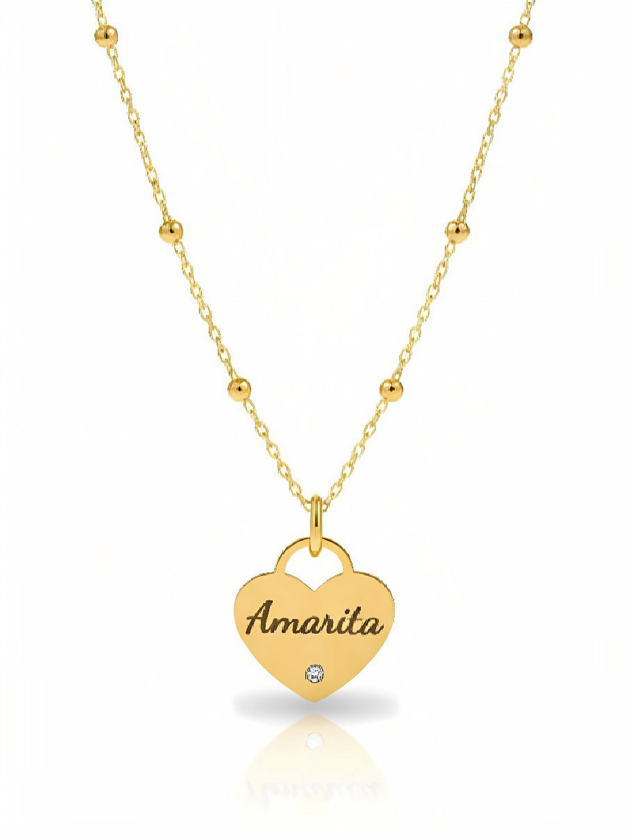 Collana Virginia personalizzata in argento con pendente decorato, gioielleria elegante di GLAMORIZE STUDIO