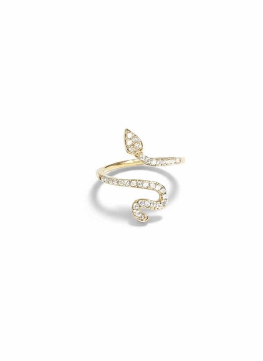 Anello Snake in argento della marca GLAMORIZE STUDIO, dettagli intrecciati a forma di serpente elegante.