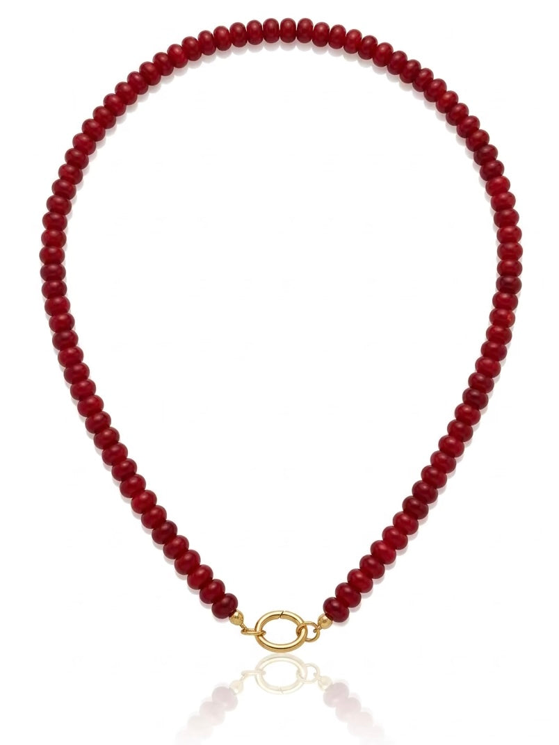 Collana GLAMORIZE STUDIO con pietre naturali di giada, design elegante in tonalità verdi