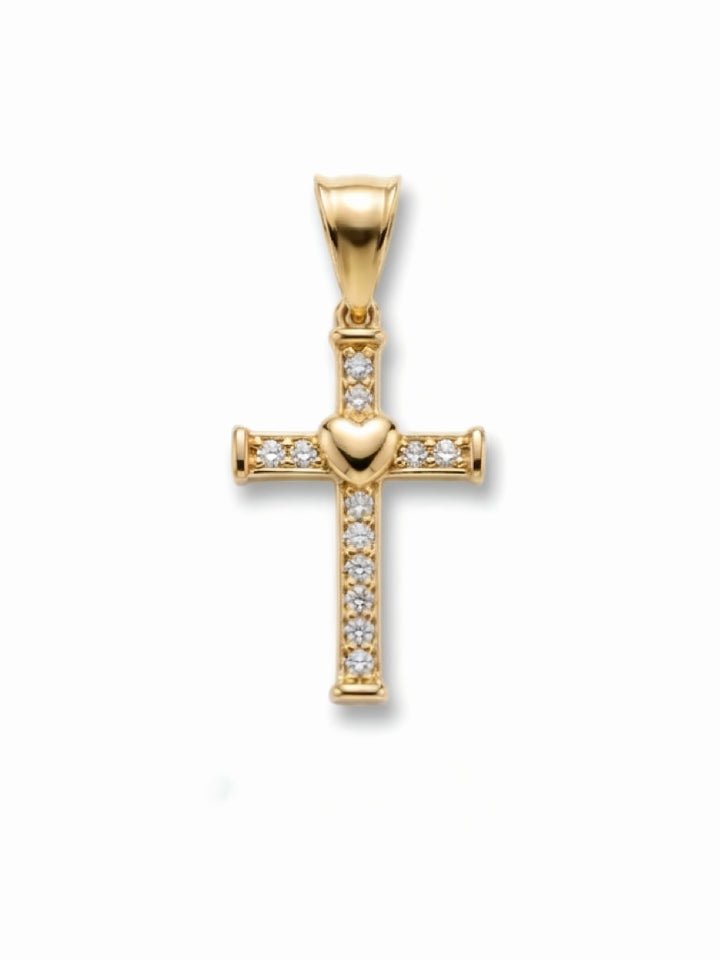 Ciondolo croce tennis in argento della collezione GLAMORIZE, dettagli finemente lavorati e rifiniti lucidamente.