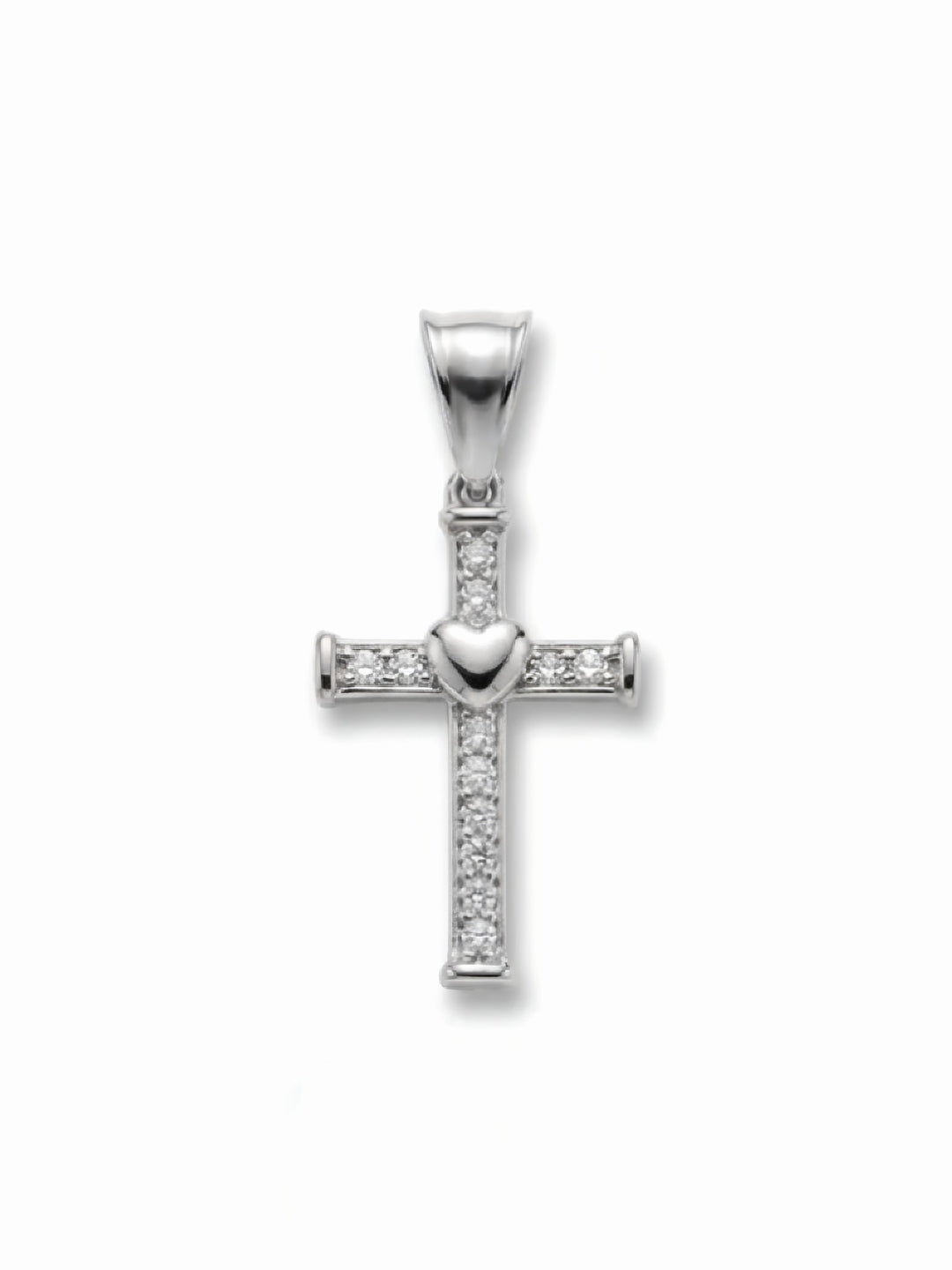Ciondolo croce tennis in argento GLAMORIZE con dettagli eleganti, appeso a una catena sottile e lucente.